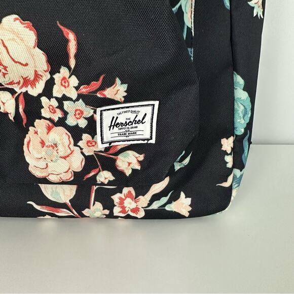 Herschel Black Floral Canvas Backpack main image 5